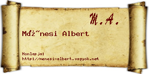 Ménesi Albert névjegykártya